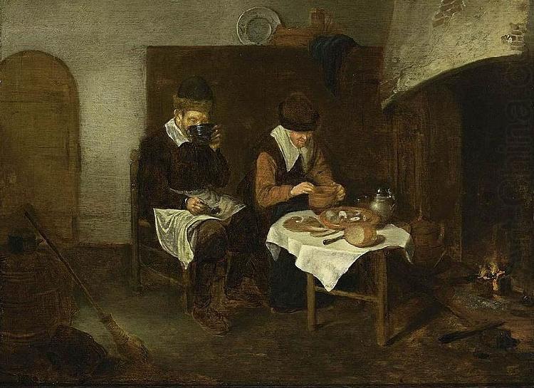 Quirijn van Brekelenkam A Couple Having a Meal before a Fireplace china oil painting image